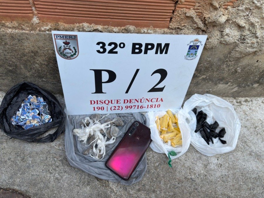 Homem é preso por tráfico na comunidade do Carvão em Macaé